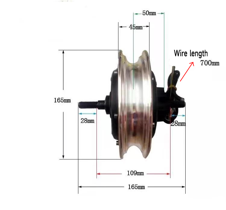 500W 10 inch Hub motor brushless scooters parts Disc brakes - Image 4